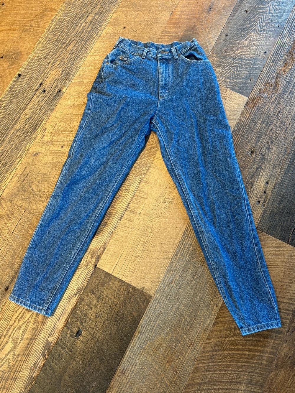 Vintage Lee High Rise Mom Jeans Acid Wash Denim Tapered Leg 80s 90s Size 8 - Picture 2 of 3
